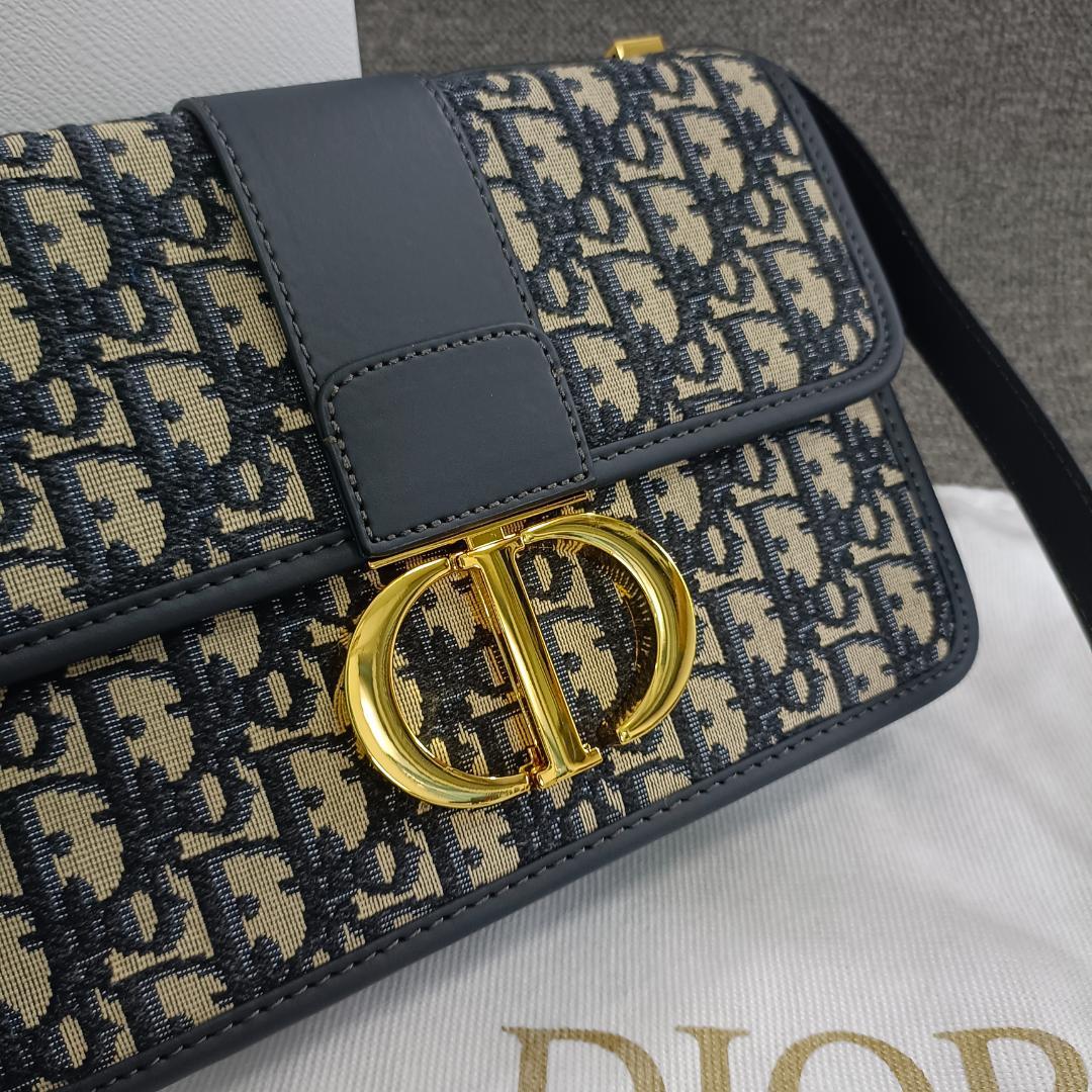 Dior ショルダーバッグ ネイビー/ベージュ - メルカリ