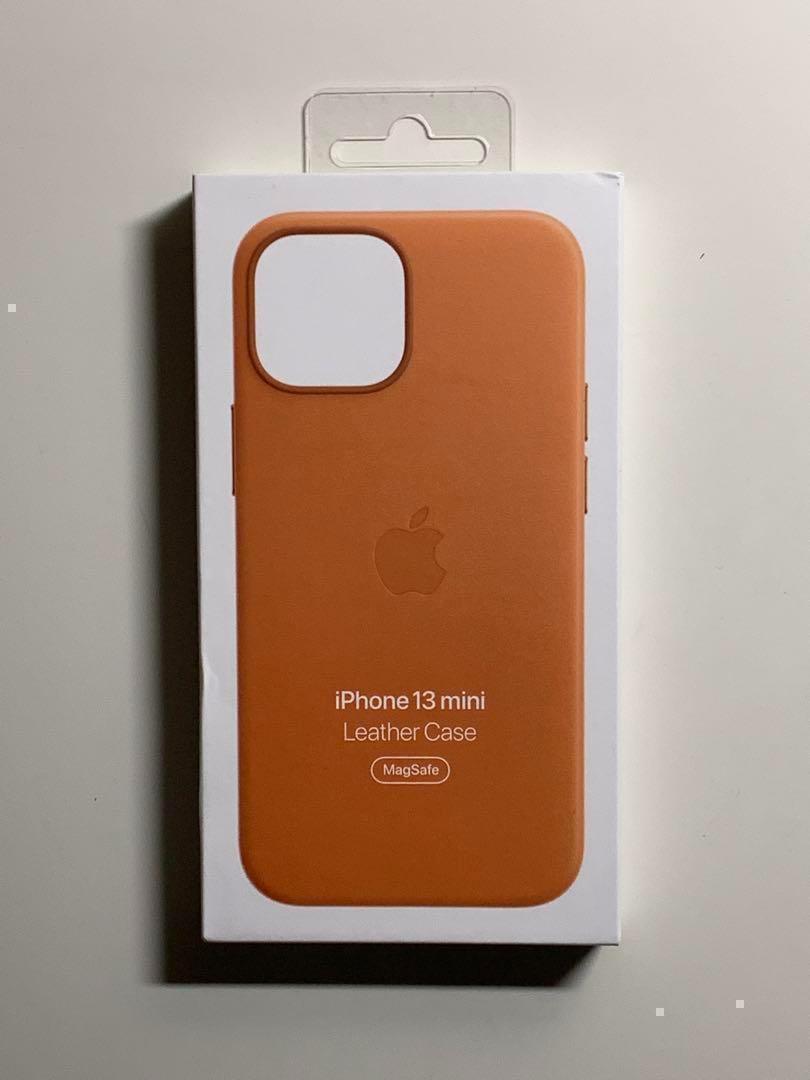 【新品】純正 iPhone 13 mini レザーケース・ゴールデンブラウン①