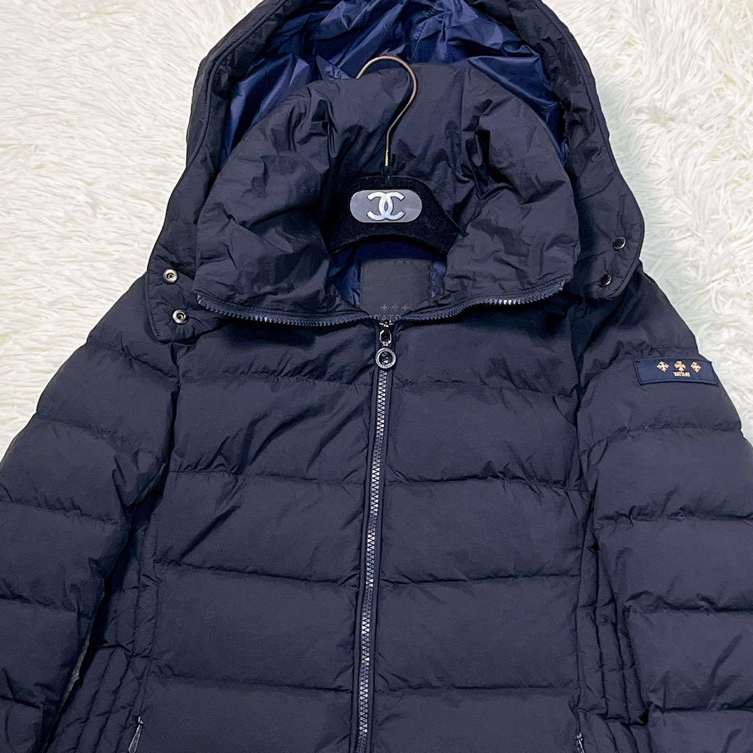 【美品】TATRAS ポリテアマ ロングダウンコート Aライン ネイビー