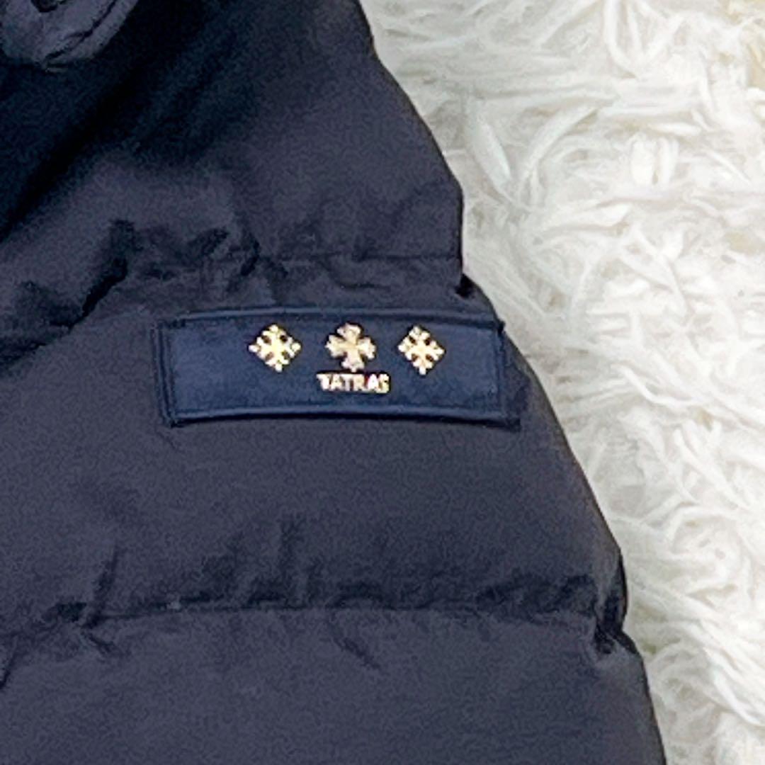 【美品】TATRAS ポリテアマ ロングダウンコート Aライン ネイビー
