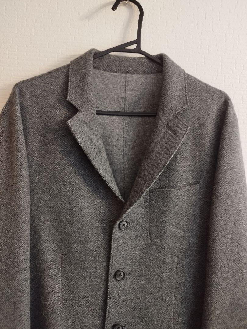 メンズ BURNS＆FACTORY ウールジャケット カシミア混 グレー