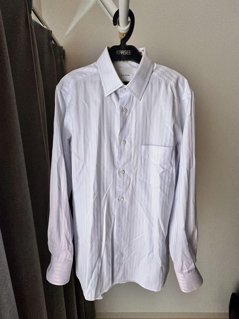 Paul smithストライプライトブルー長袖ワイシャツ