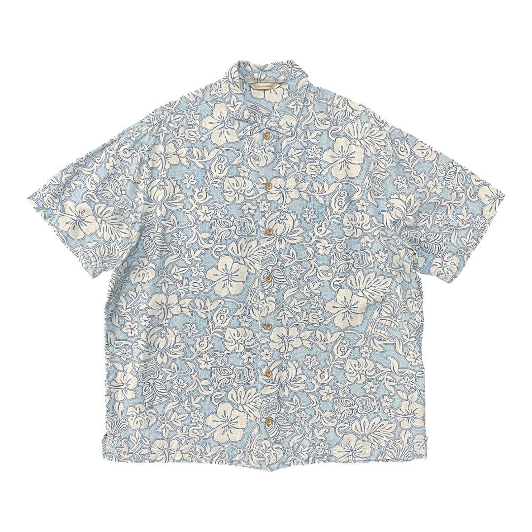 古着 パラダイスコレクション シルク アロハシャツ ハワイアンシャツ ティキ柄