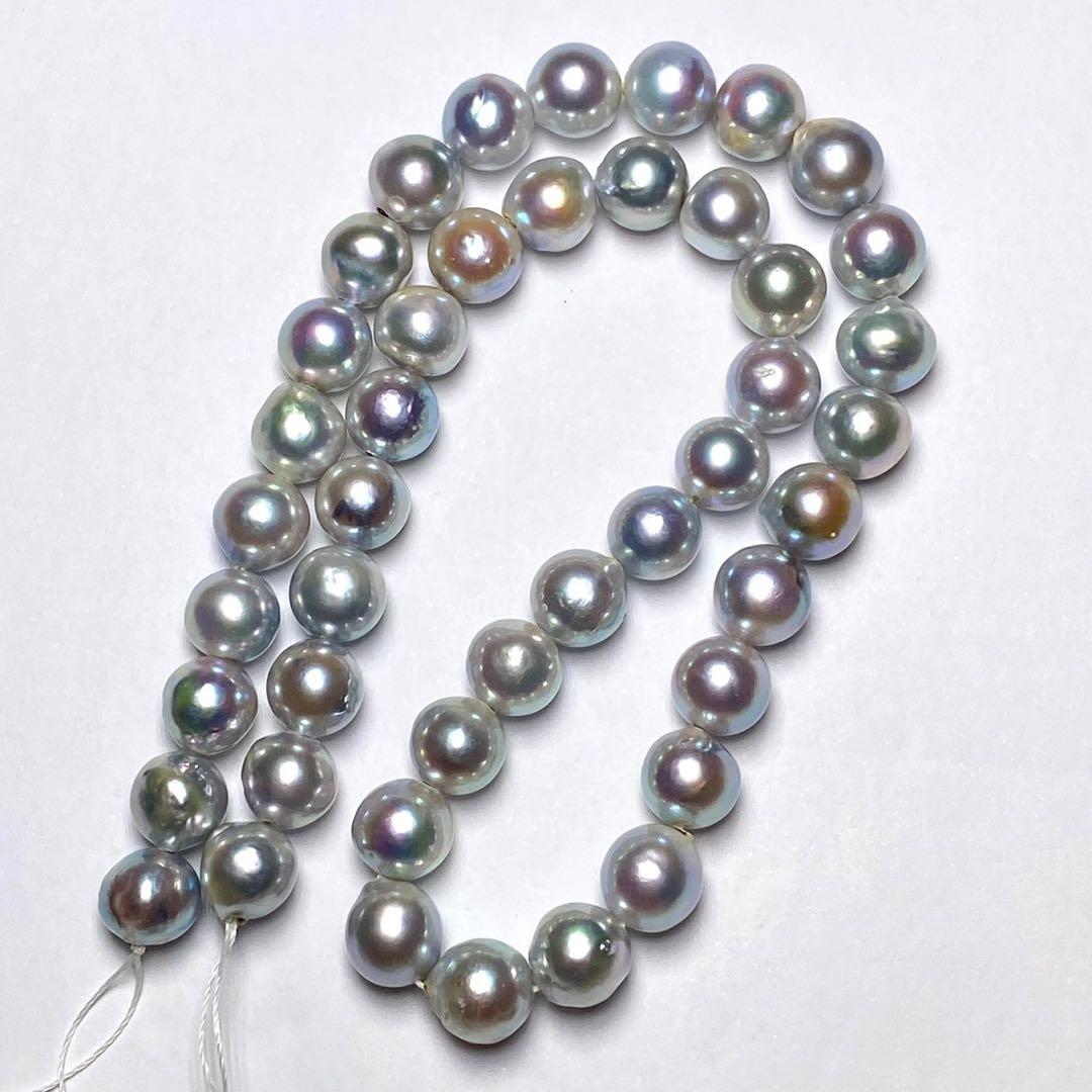 F2008 大珠あこや真珠 ナチュラルグレー9.0-9.5mm
