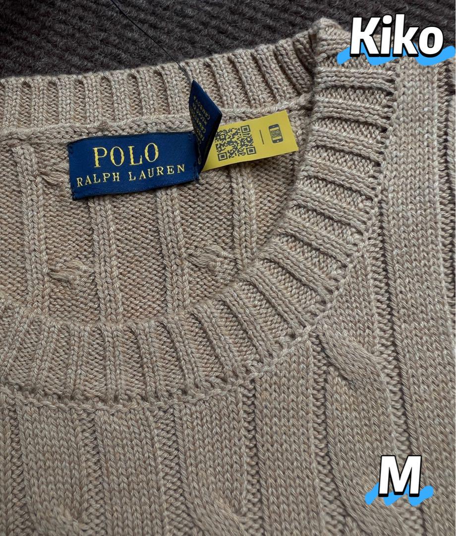 Polo Ralph Lauren半袖のニット クルーネック Mカ—キ色 - メルカリ