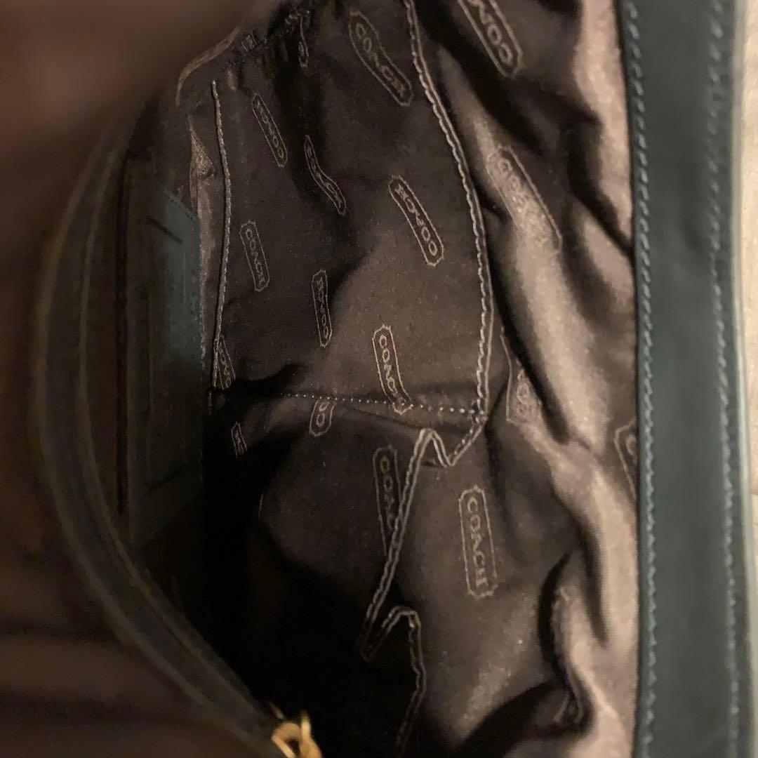 ※期間限定出品※黒 レザー ショルダーバッグ フラップ式