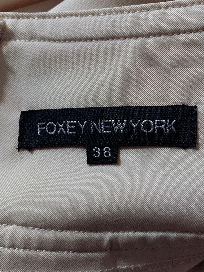 美品★FOXEY/フォクシーひざ丈 ボックスプリーツスカート