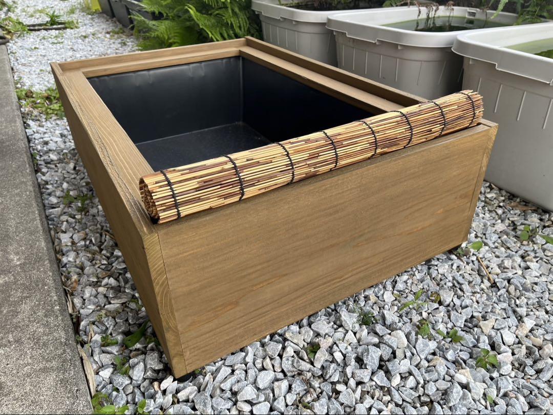 【新品】60Lトロ舟と木枠のセット　めだか飼育ケース　ビオトープ