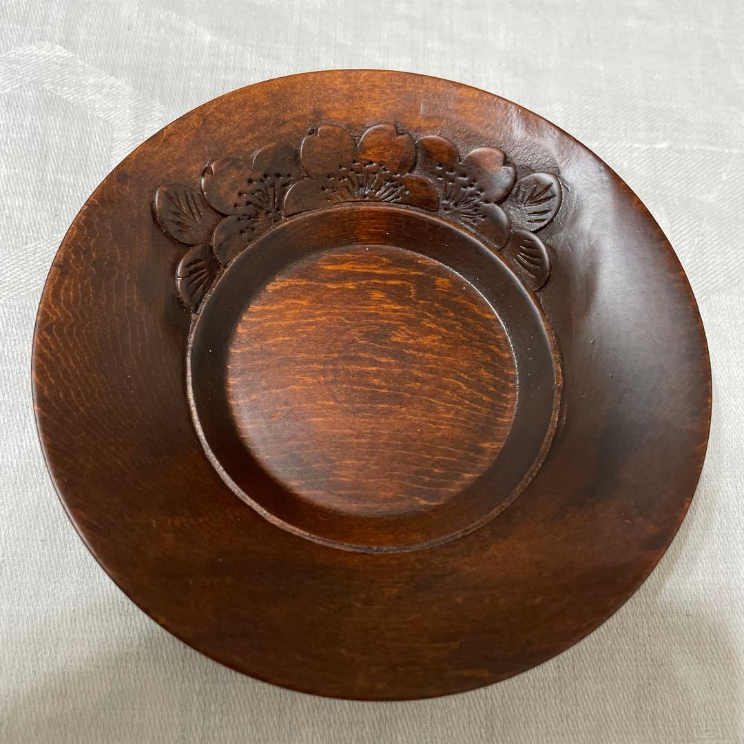 軽井沢彫り　手付楕円　桜縁彫　トレー　大坂屋家具店 軽井沢彫）トレー角長Sサイズ 桜総彫 茶色 | 大坂屋家具店