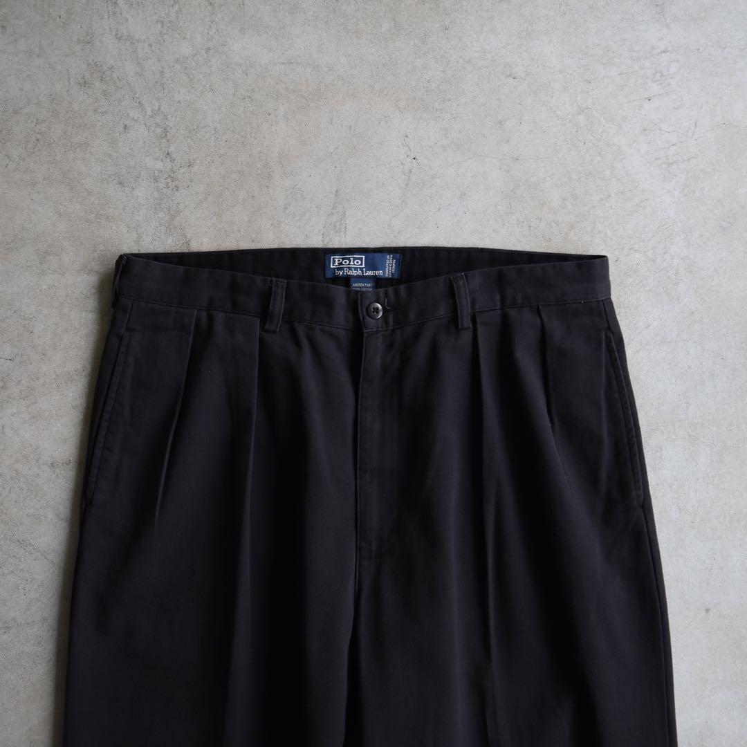美品 90s ポロラルフローレン w30 黒 ポロチノ 後期型 アンドリュー 美品 90s ポロラルフローレン w30 黒 ポロチノ 後期型