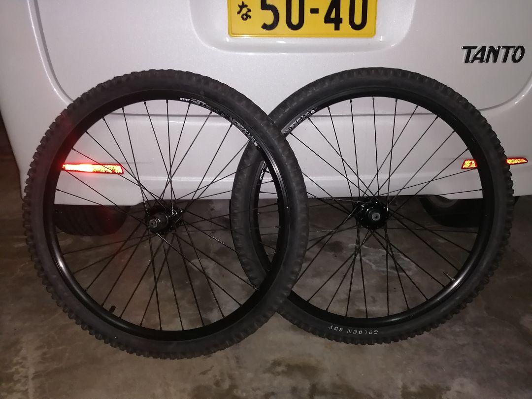 マウンテンバイクホイール　MTBホイール　26インチ　タイヤセット　送料込み