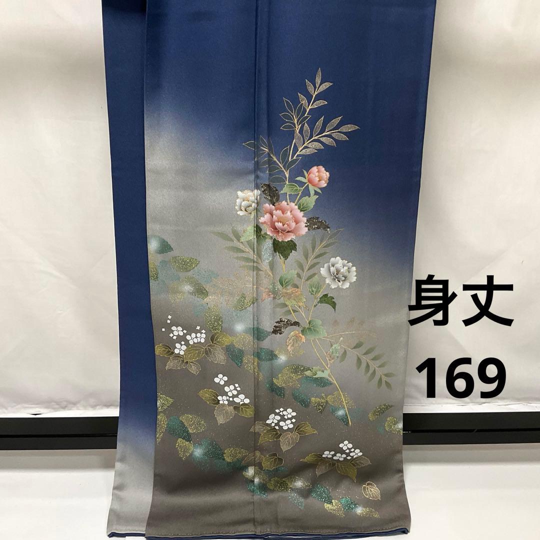 C914正絹 袷 訪問着 金銀箔 トールサイズ 着物