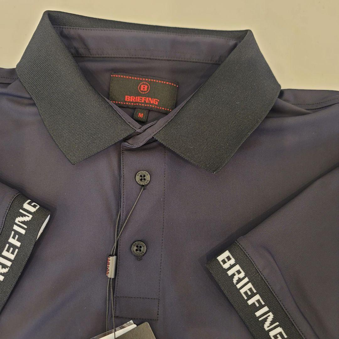 新品 BRIEFING LOGO BACK RIB POLO ブラック M 画像3