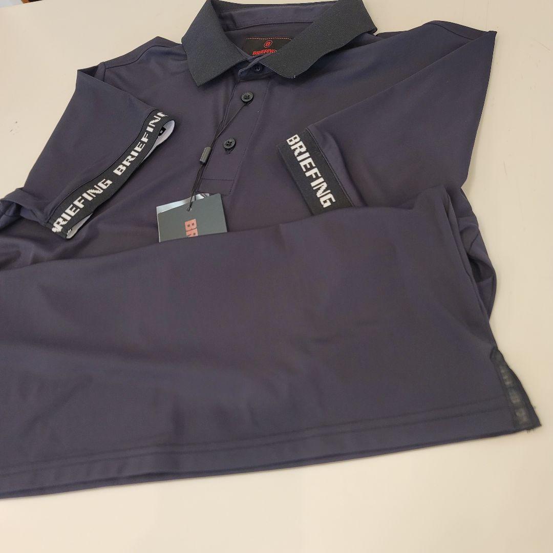 新品 BRIEFING LOGO BACK RIB POLO ブラック M 画像4