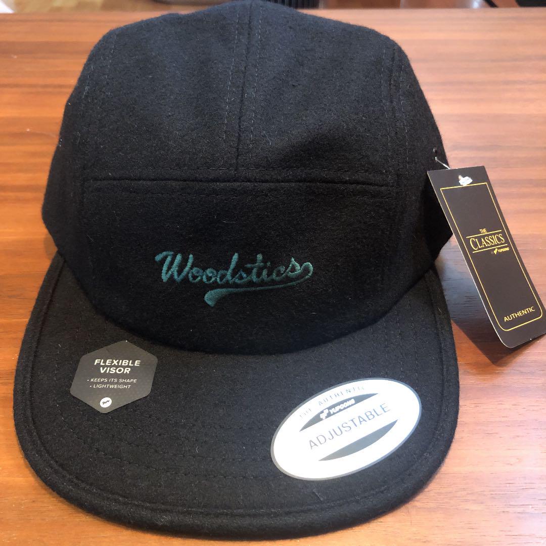 【美品】woodstics MELTON WOOL JOCKEY CAP 黒／緑
