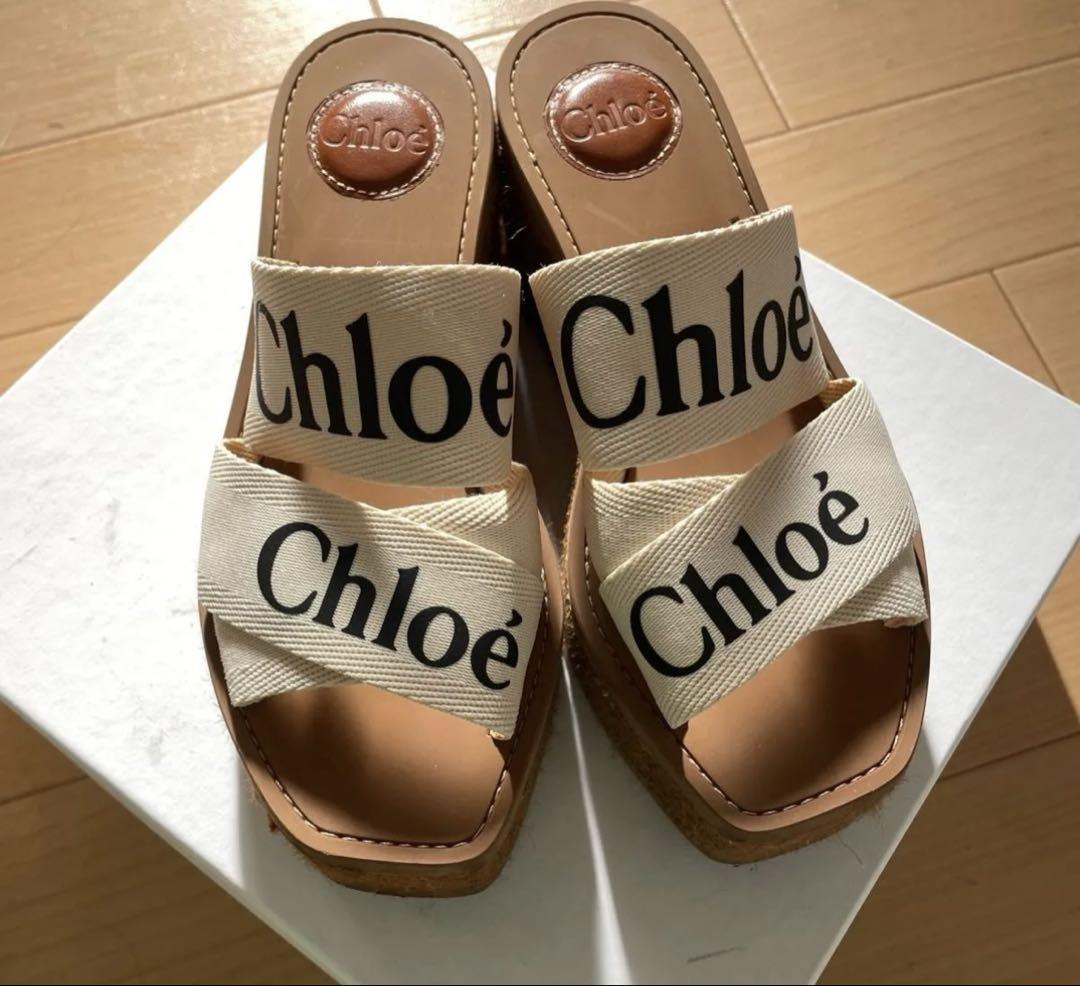 Chloe 未使用品 Chlo'e クロエ Woody ウェッジエスパドリーユ