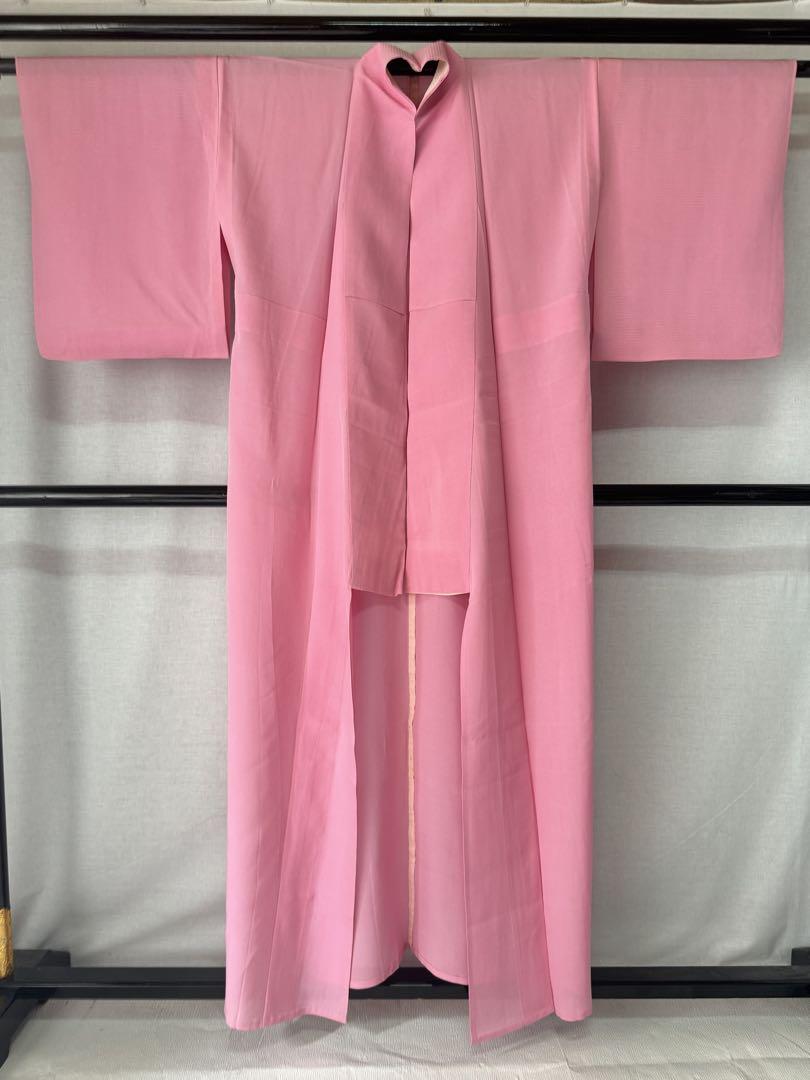 紋入り] 小柄 絽 夏着物 色無地 正絹 ピンク 略礼装 薄物 夏物