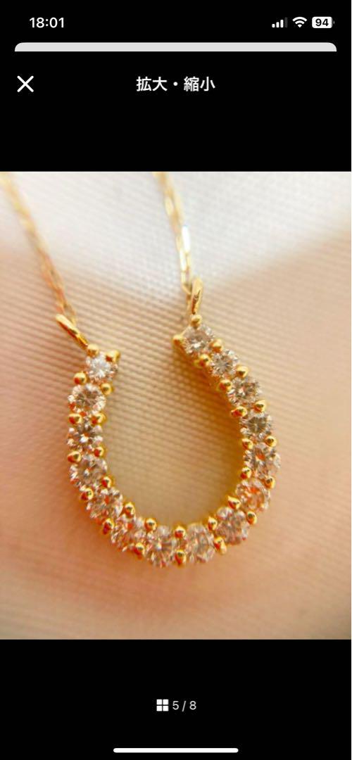 CROCE K18 ダイヤ付きネックレス