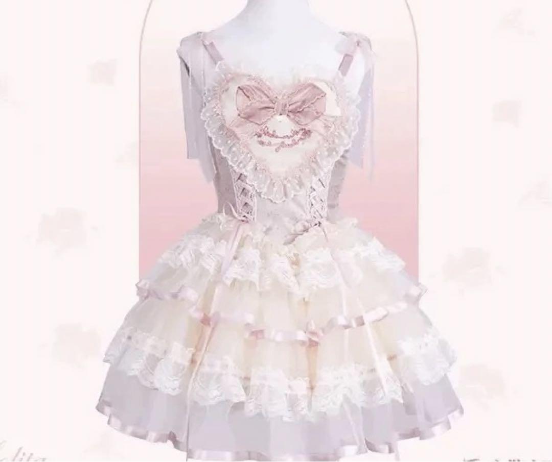ロリータドレスお嬢様 めめしい かわいい メイド衣装 可愛いドレス 仮装　ピンク