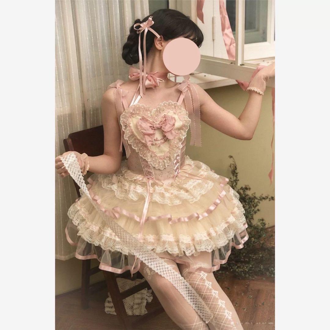 ロリータドレスお嬢様 めめしい かわいい メイド衣装 可愛いドレス 仮装　ピンク