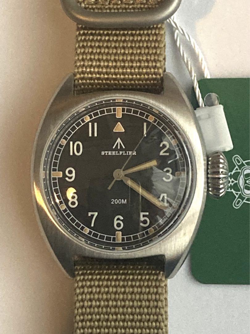 【新品未使用】STEELFLIER ミリタリーウォッチ 36mm Vh31 搭載