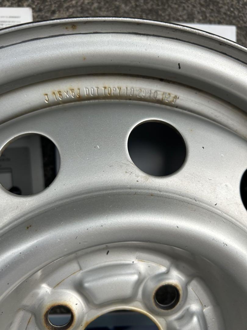 スチールホイール 2本セット 15インチ5J 4穴 PCD100 +45
