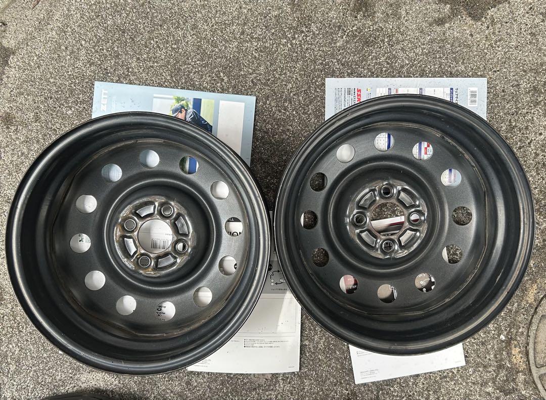 スチールホイール 2本セット 15インチ5J 4穴 PCD100 +45