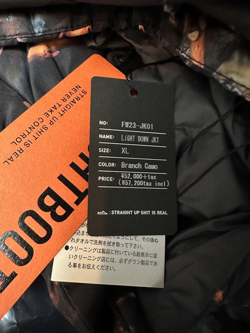 ジャケット・アウター TIGHTBOOTH LIGHT DOWN JKT BRANCH CAMO XL