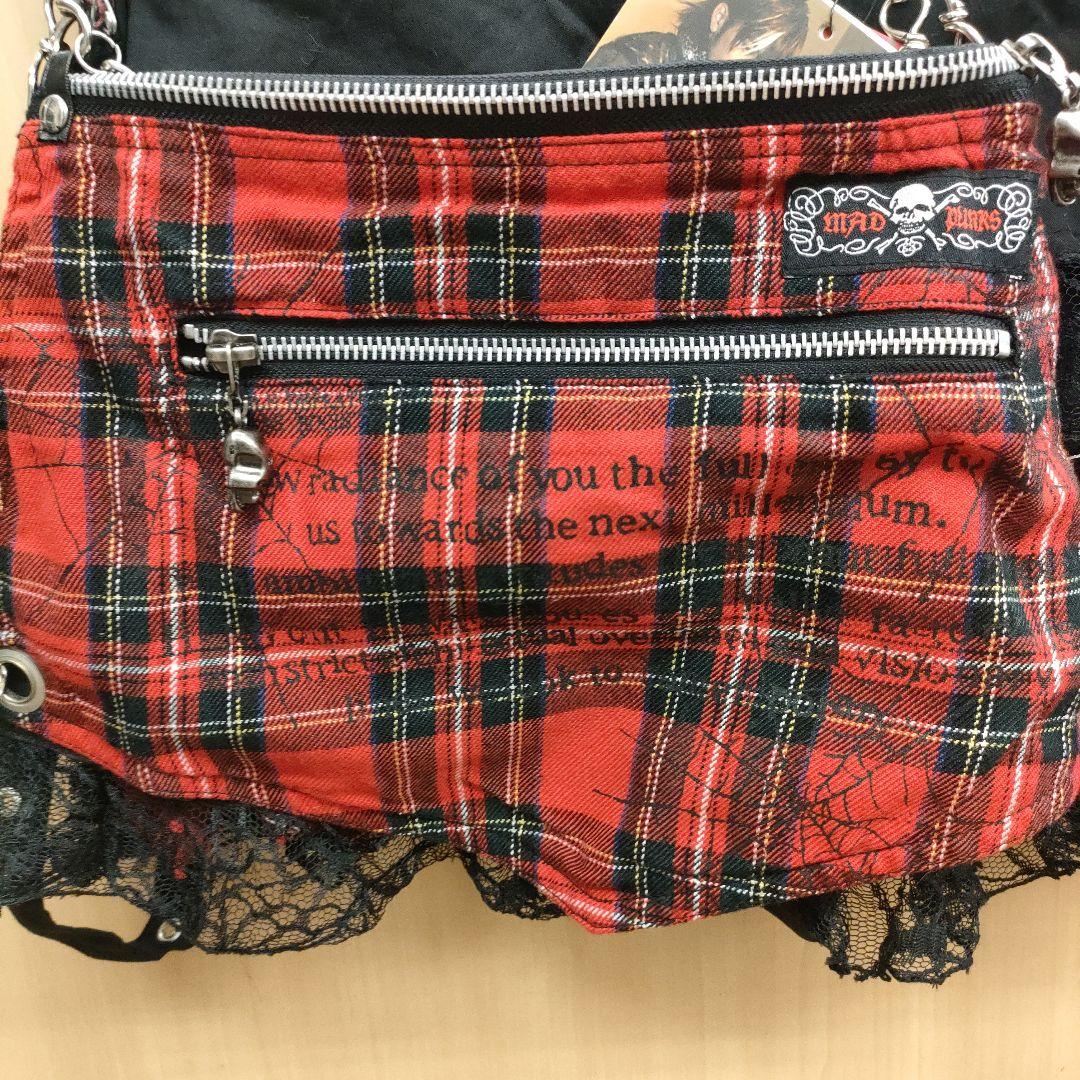 MAD PUNKS フレアスカート 黒赤チェック M