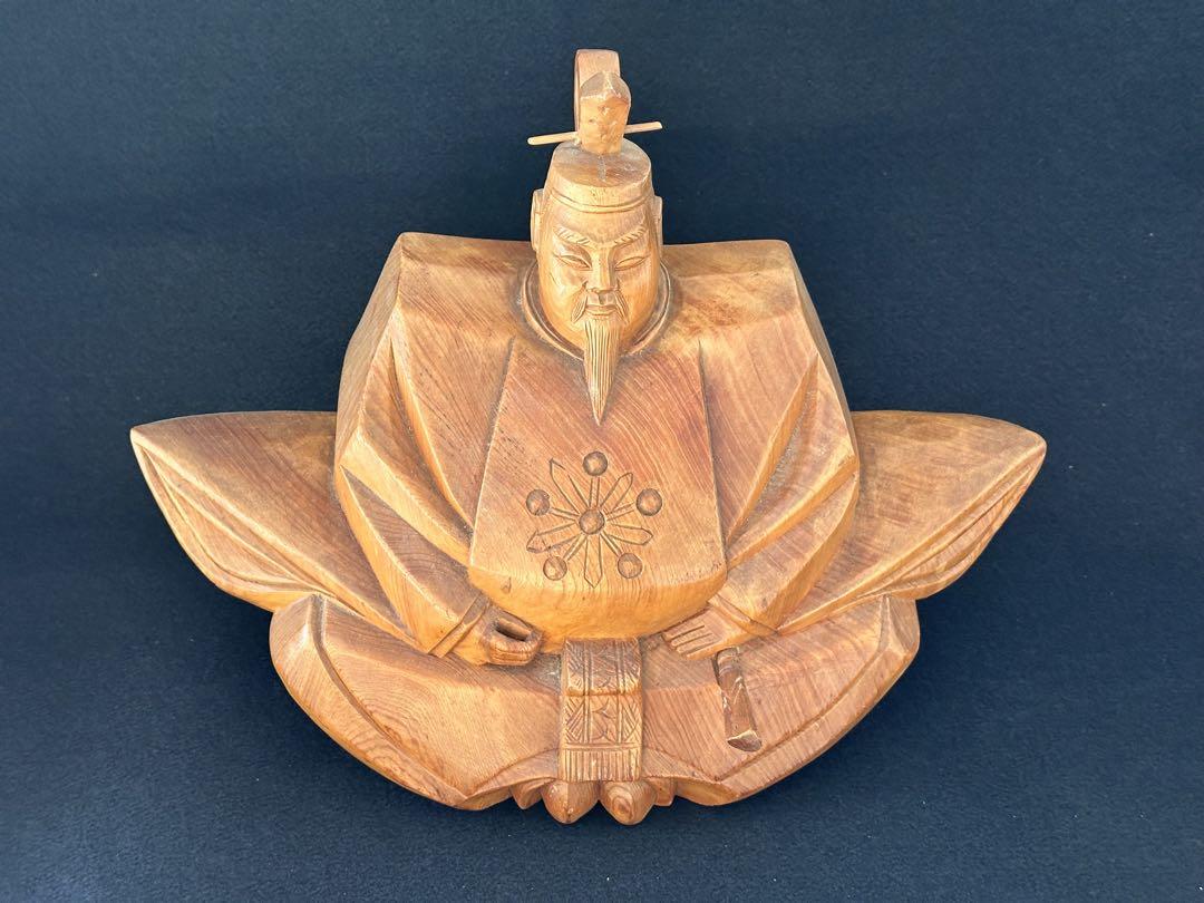 仏教美術 木彫天神座像 菅原道真 細密木彫 時代 高さ約28cm 現状