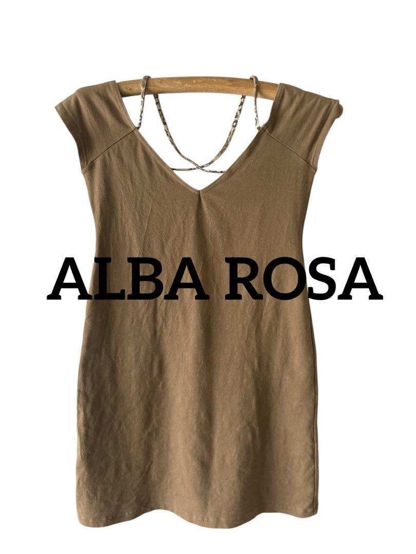 ALBA ROSA ブラウンVネック ミニワンピ 半袖 y2k 平成ギャル レア