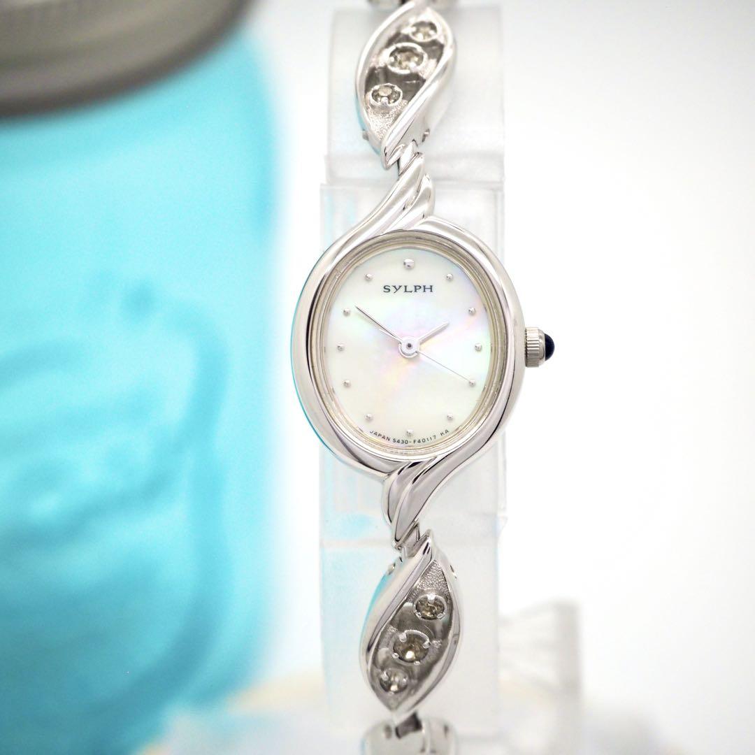 【美品】730 CITIZEN シェル オーバル シルフ レディース シルバー