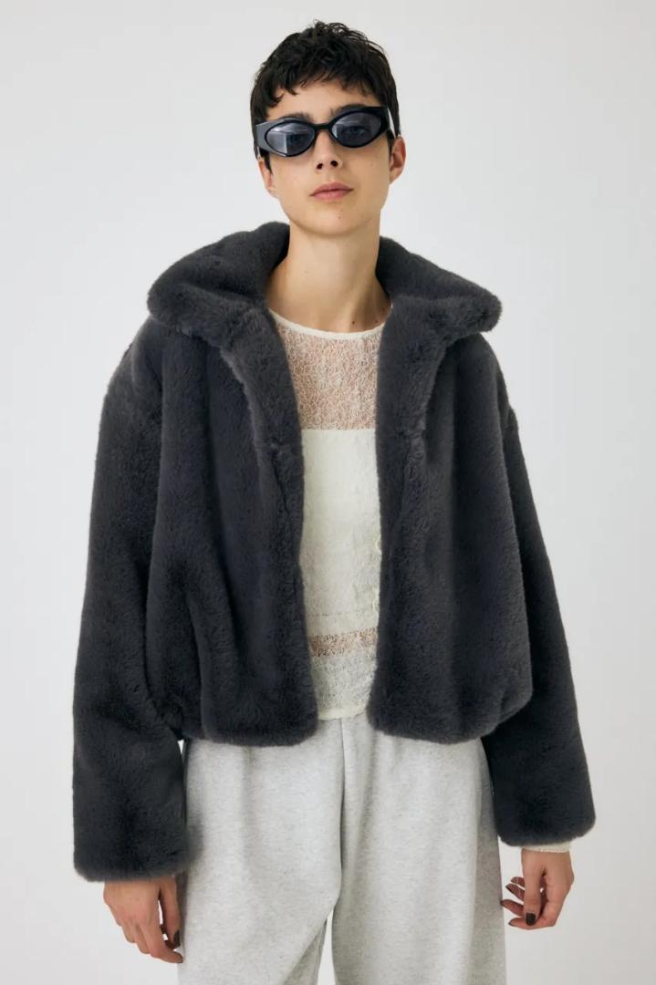 MOUSSY♡FAUX FUR STAND COLLAR JACKET