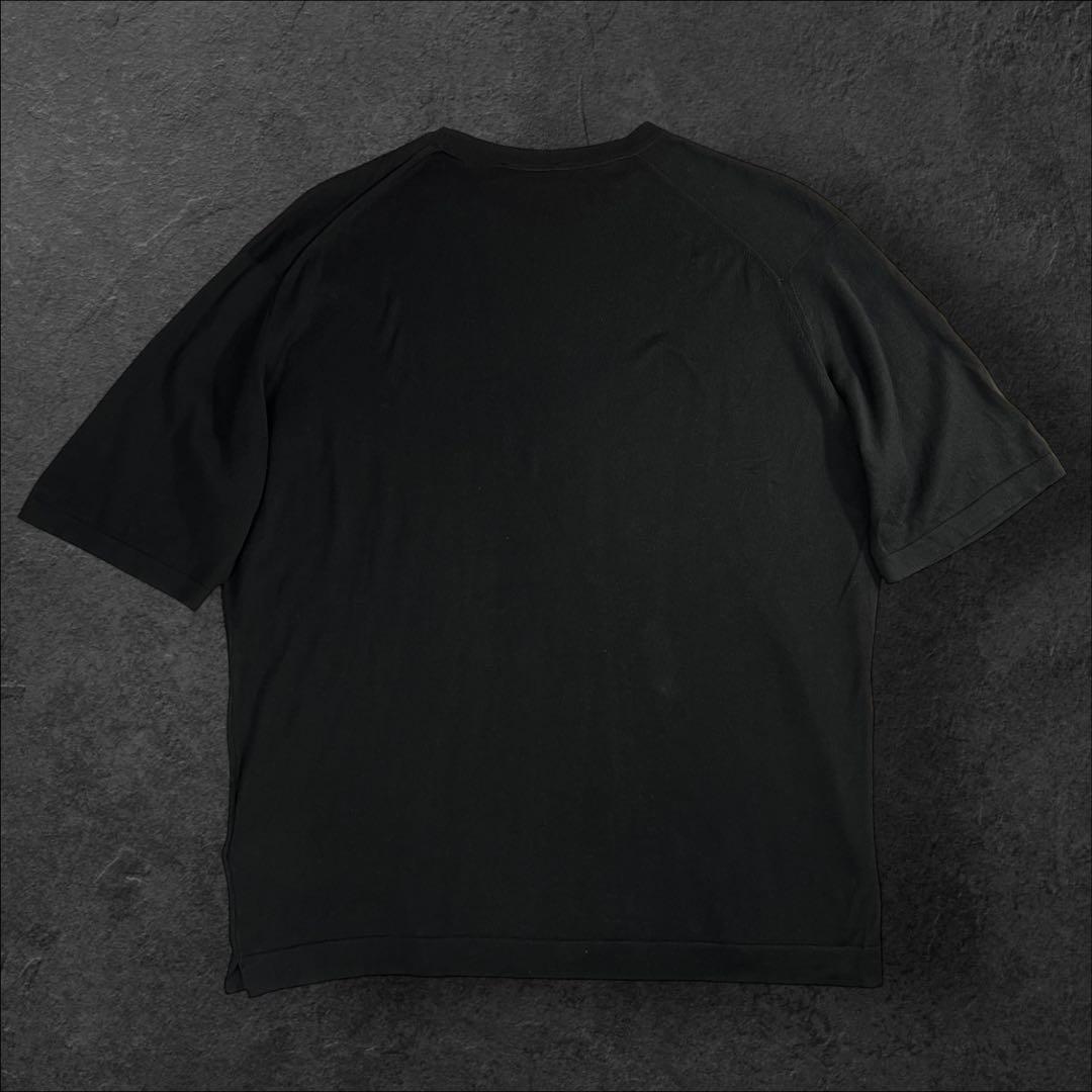 定価約4万美品 JOHN SMEDLEY ブラック 半袖 ニットTシャツ L