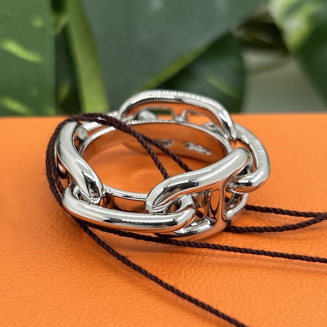 HERMES シェーヌダンクル スカーフリング シルバー 063615