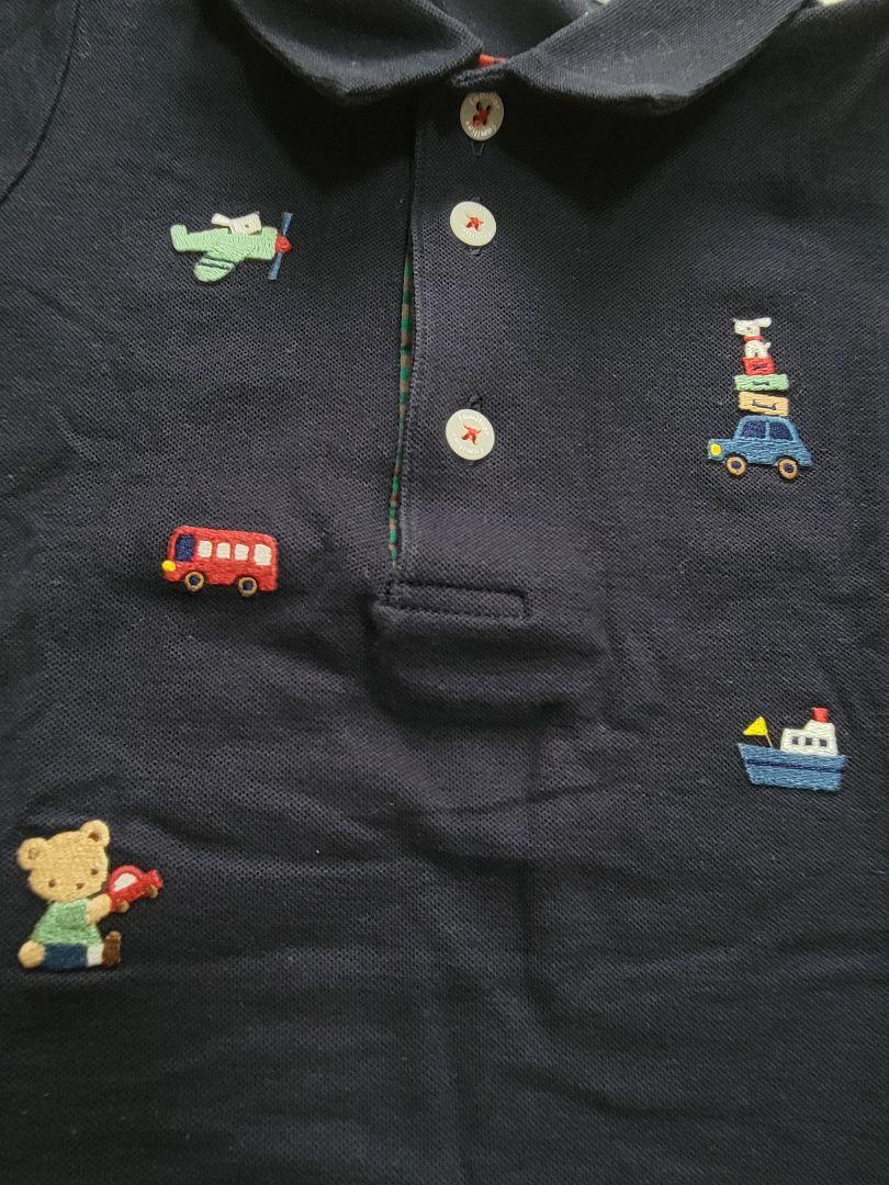 familiar　ファミリア　刺繍　ポロシャツ 　ネイビー 　90