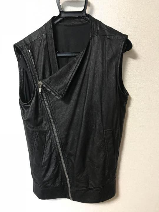 18774円 商品追加値下げ在庫復活 リックオウエンス レザーベスト美品 サイズXS