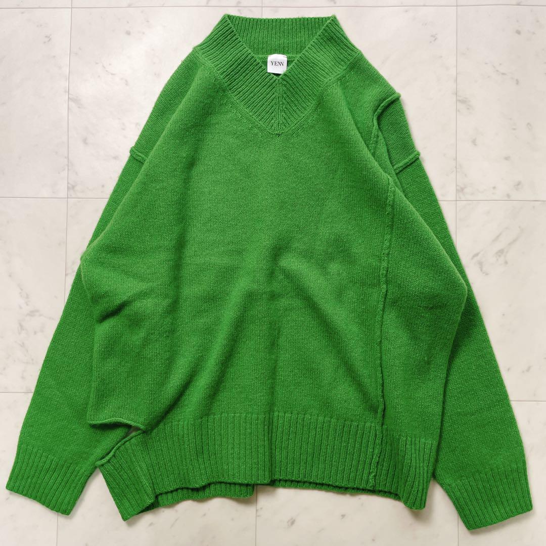 YENN Vネック ダメージ加工 ダメージ加工ニット ニット オーバーサイズ YENN Vネック ダメージ加工 ダメージ加工ニット ニット オーバー