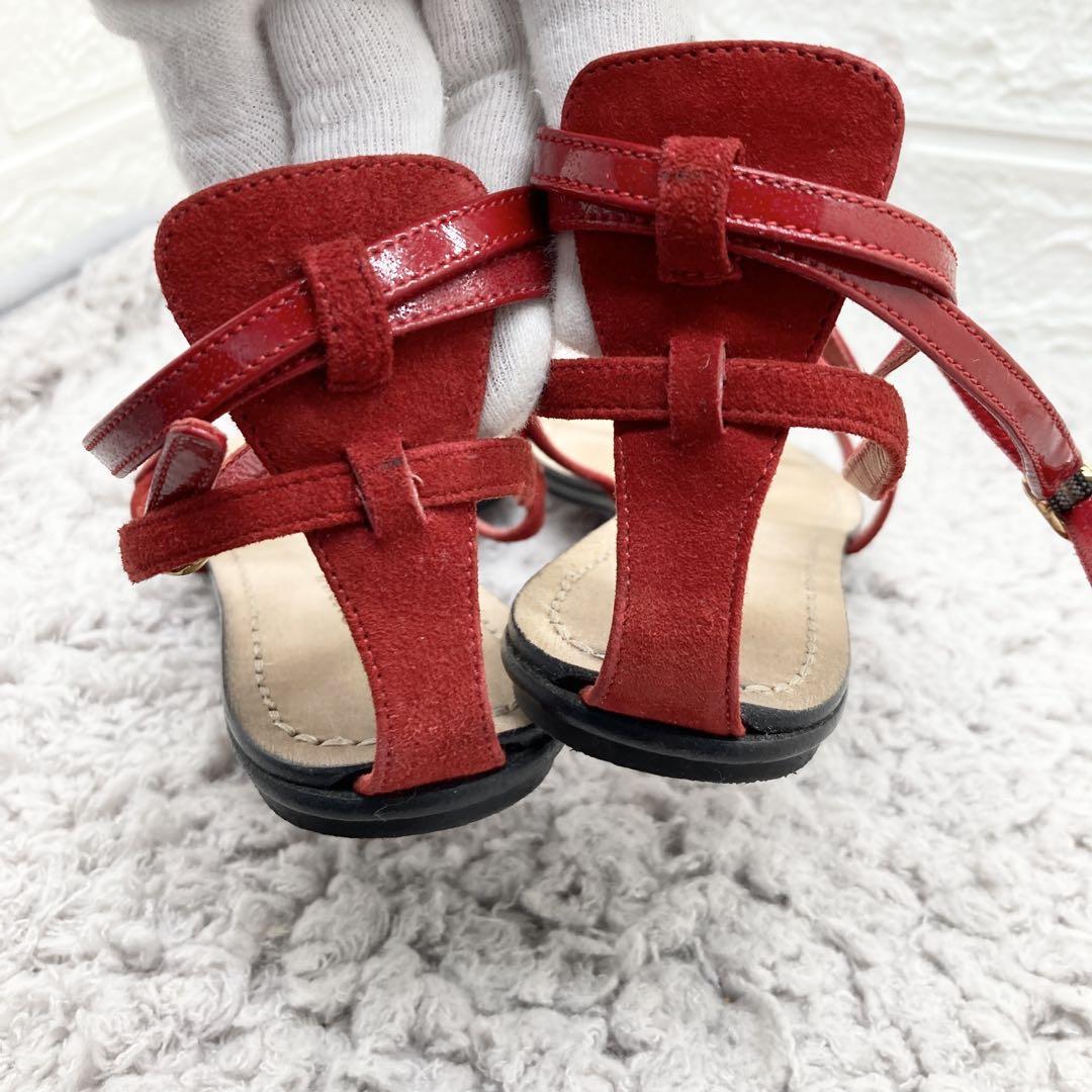 良品❣️ DOLCE&GABBANA ドルガバレザーストラップサンダル赤