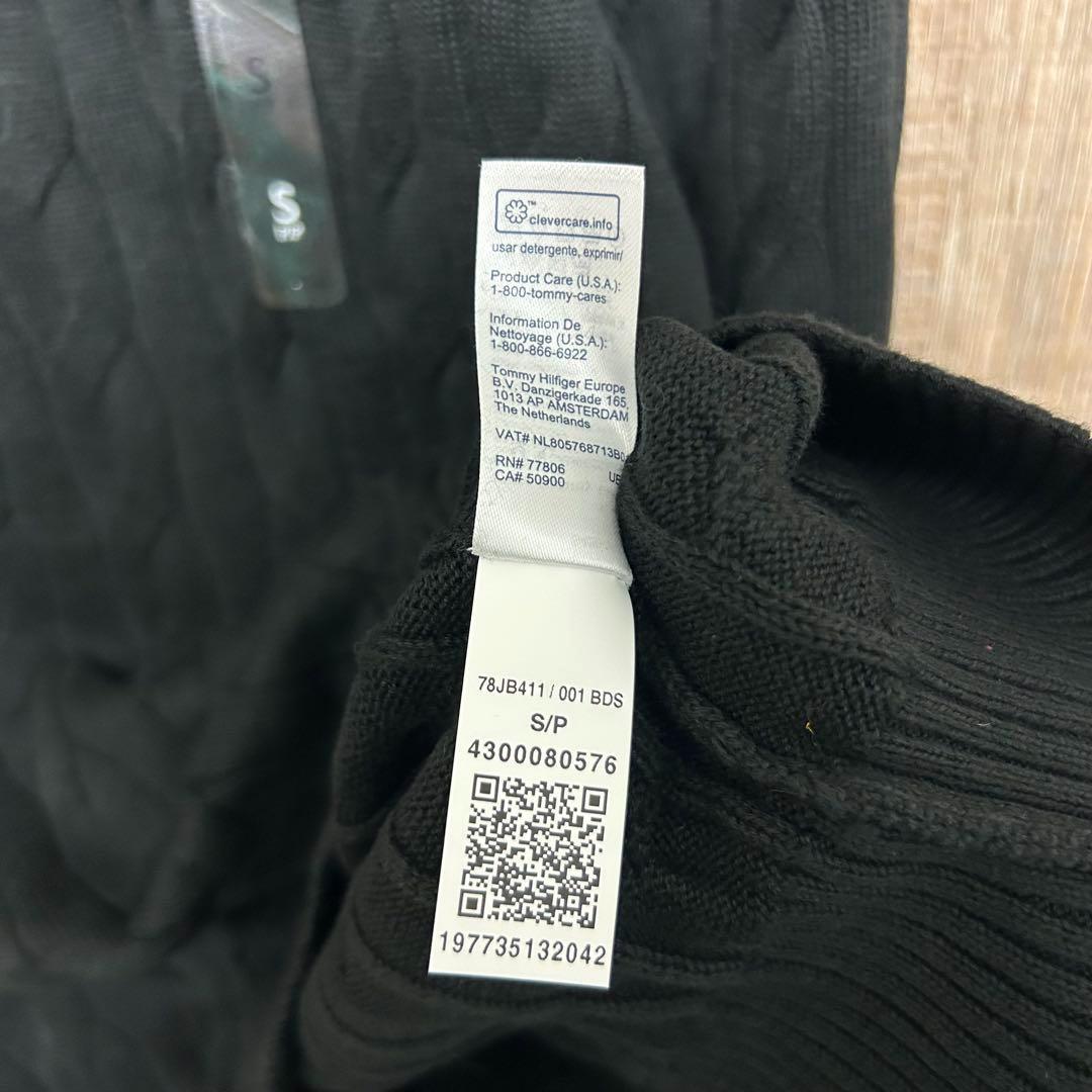 【新品】TOMMY HILFIGER ケーブルニット　タートルネック　S　黒