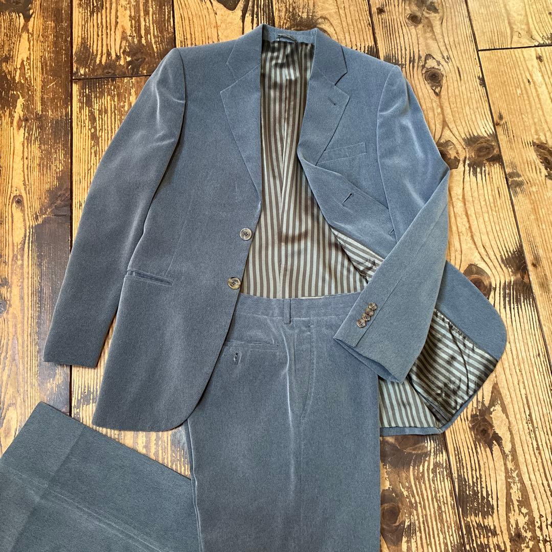 Giorgio Armani グレー ベロアスーツ　サイズ46