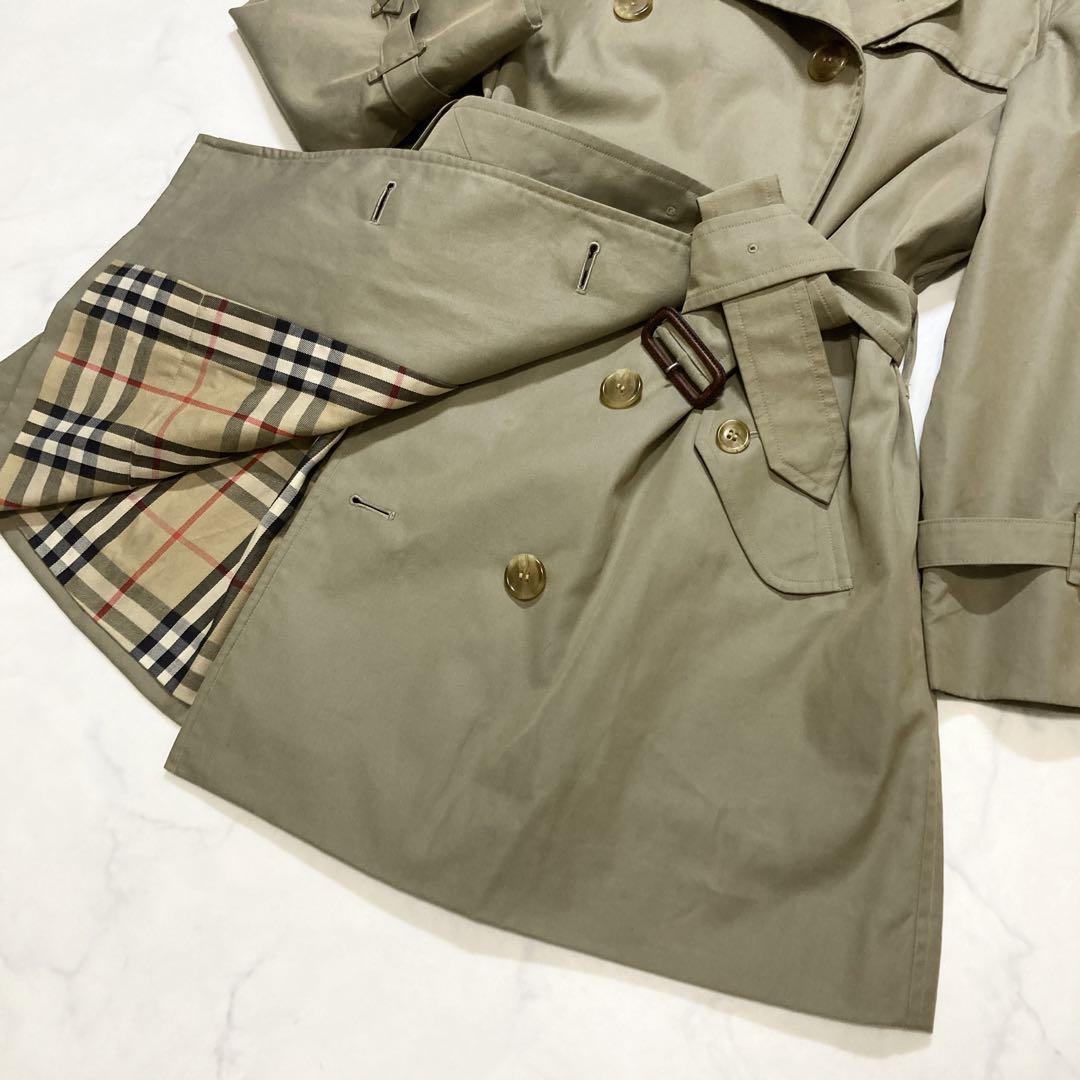 【美品 白タグ 玉虫色】 Burberrys バーバリー トレンチコート ベルト