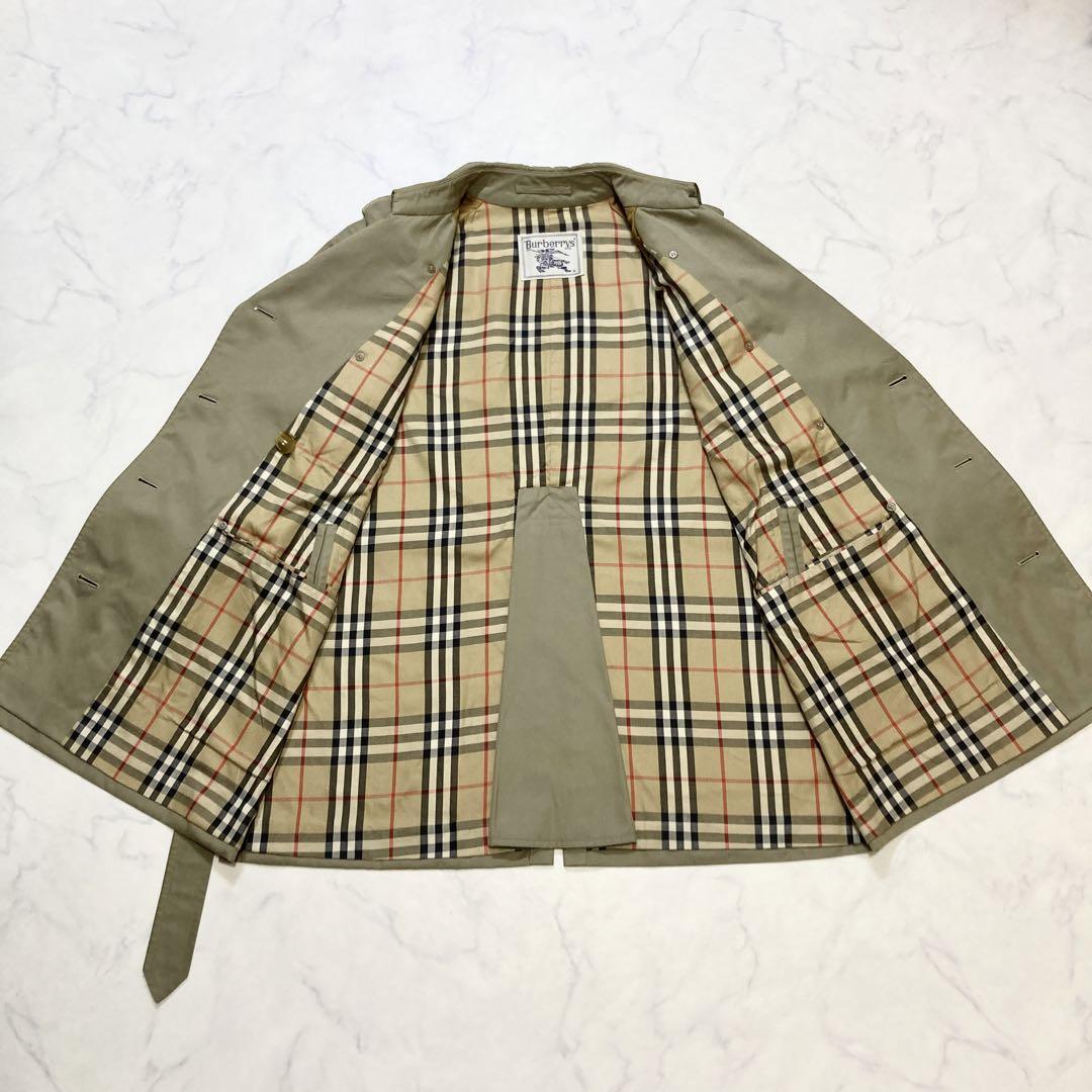 【美品 白タグ 玉虫色】 Burberrys バーバリー トレンチコート ベルト