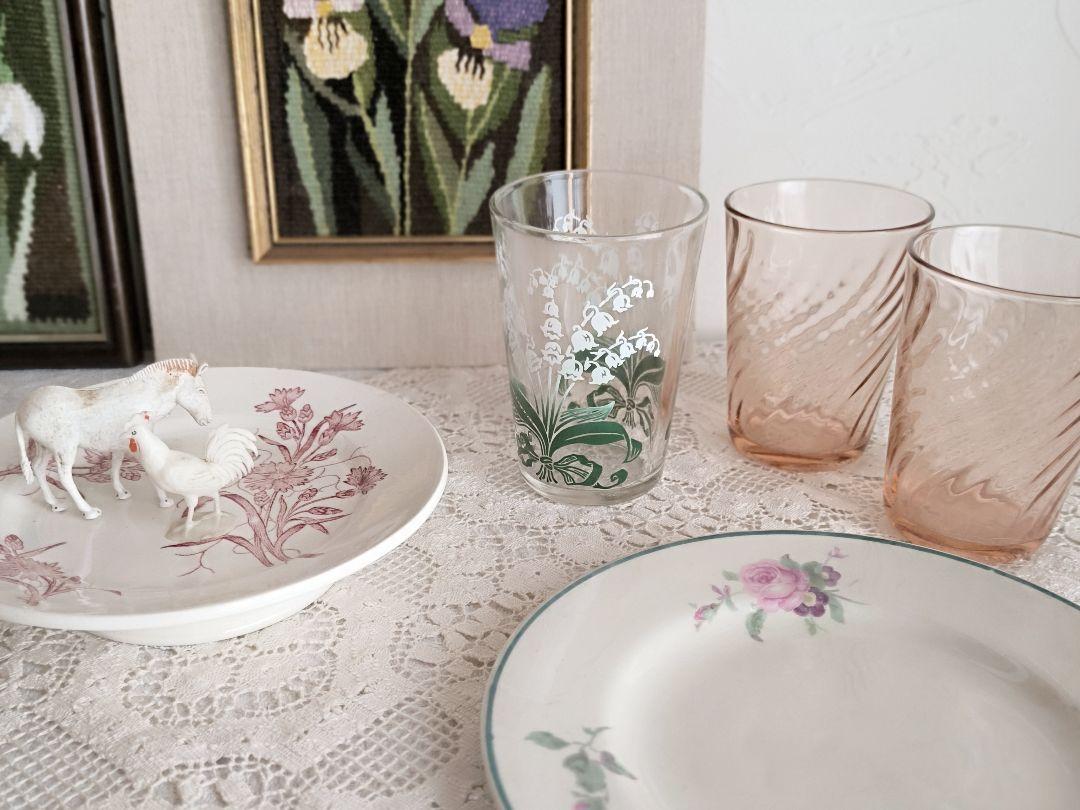 * vintage glass ❀ 可愛らしい スズラン グラス