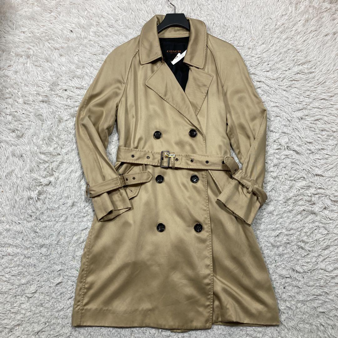極美品 コーチ トレンチコート マキシ丈 ベージュ Mサイズ Aライン 腰ベルト