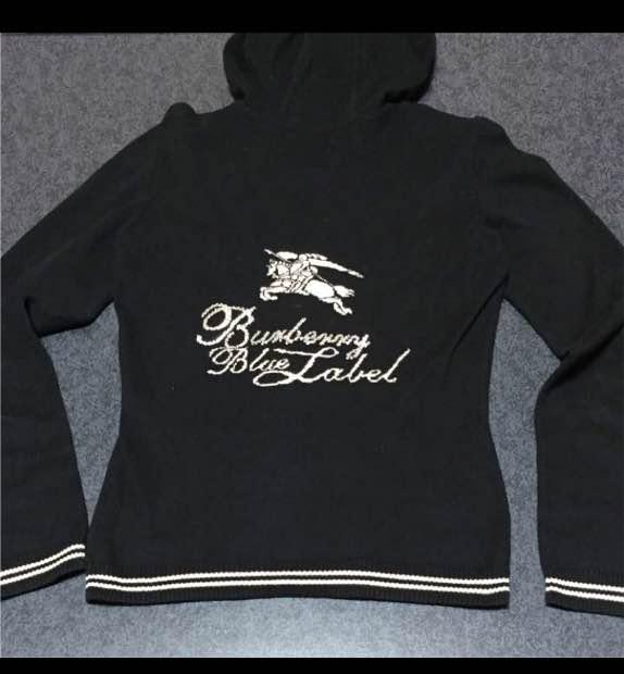 美品 バーバリーブルーレーベル 長袖ニットパーカー 38 ブラック BURBERRY BLUE LABEL ニットパーカー 黒 38｜Yahoo!フリマ（旧