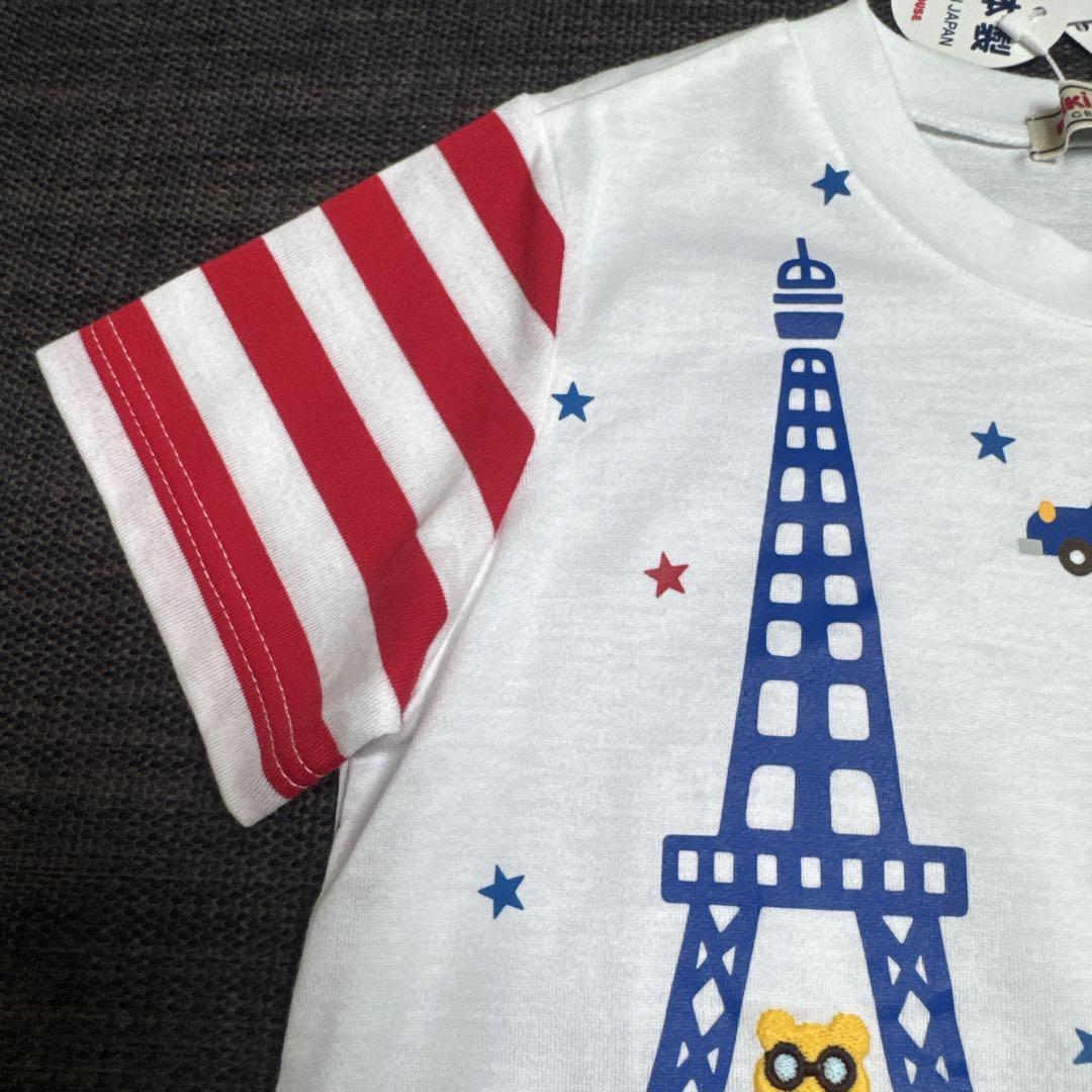 ミキハウス　100 新品　Tシャツ　半袖　トップス　プッチー　車　乗り物
