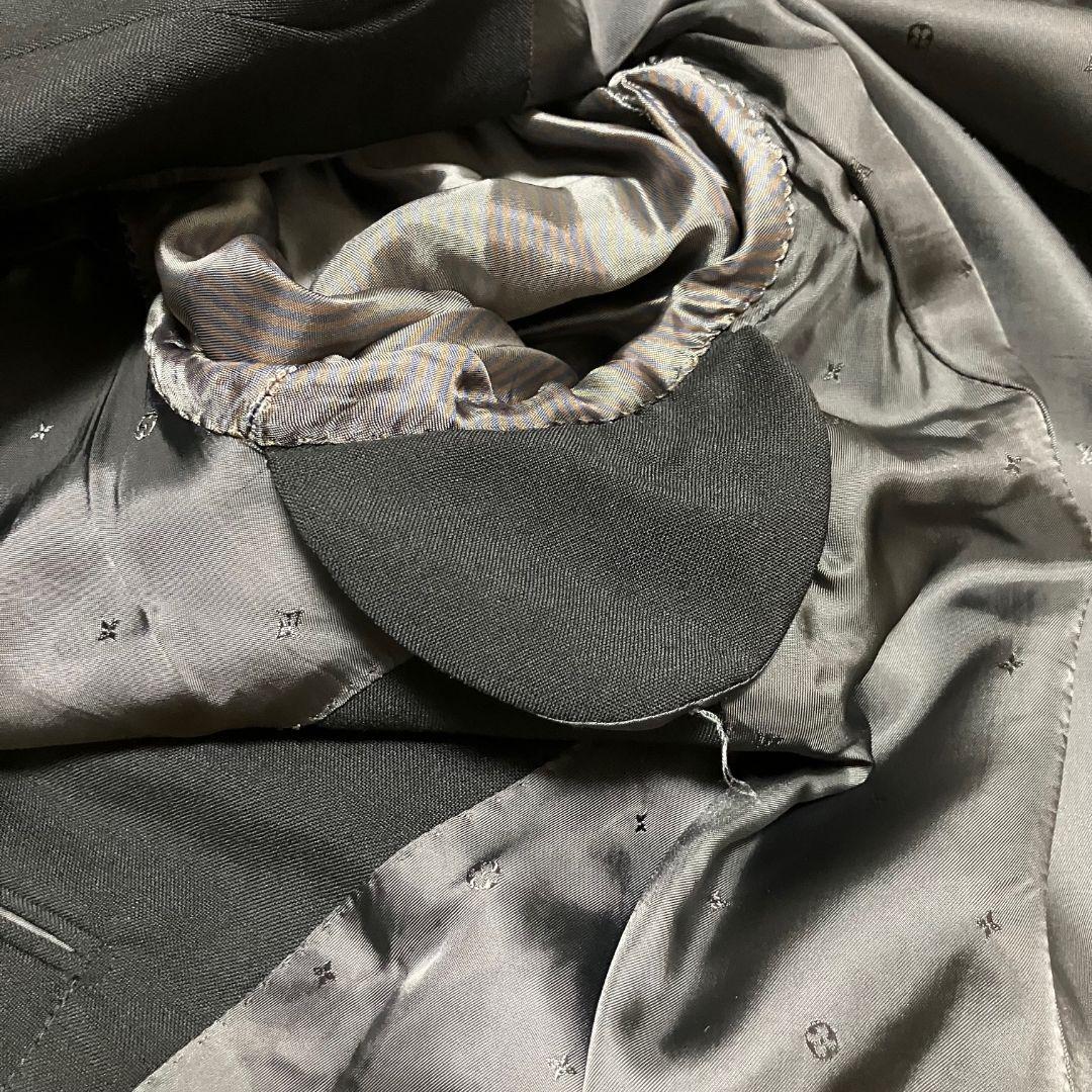 極美品　ルイヴィトン　セットアップスーツ　黒　無地　チェーン 2XL　 56