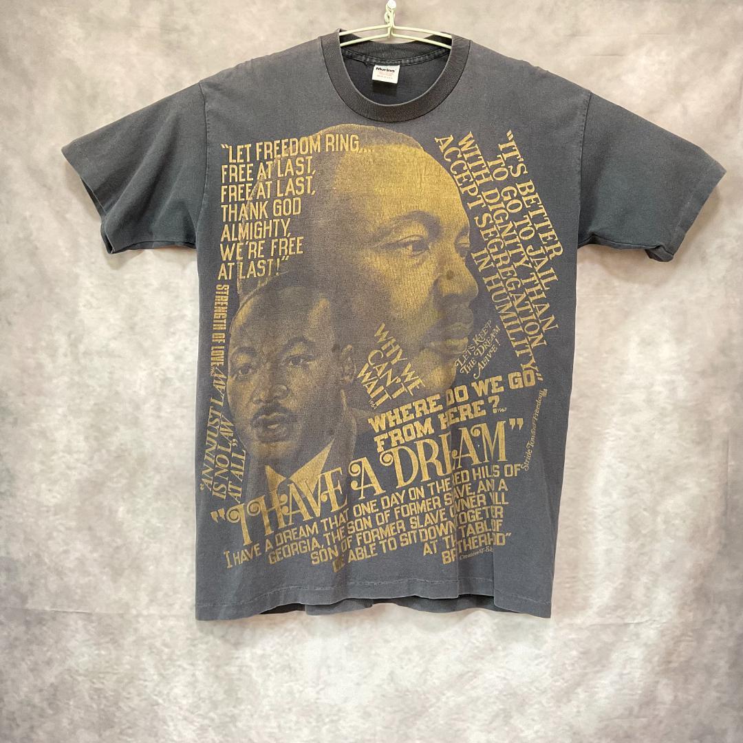 90s キング牧師マルコムX ブラックカルチャーTシャツ usa製 黒