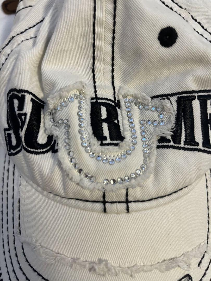 Supreme キャップ　ラインストーン シュプリーム SUPREME 17AW Studded Script Logo 5-Pane